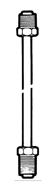 8" Hydraulic Brake Line Adapter - Inverted to Special Ports, Steel - Image 1
