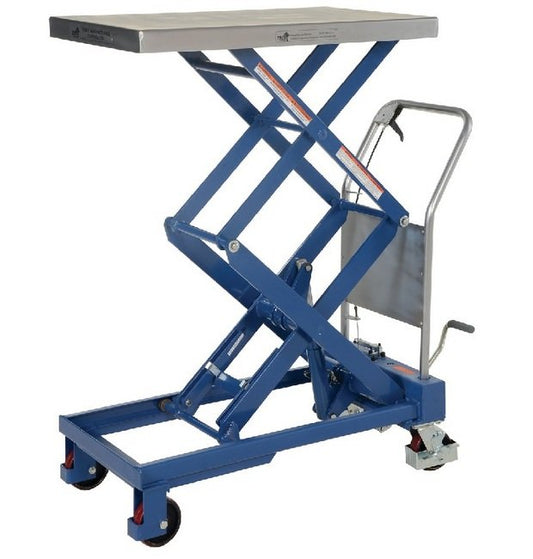 800 lb Double Scissor Hydraulic Elevating Cart - 20x35.5 in Platform - Image 1
