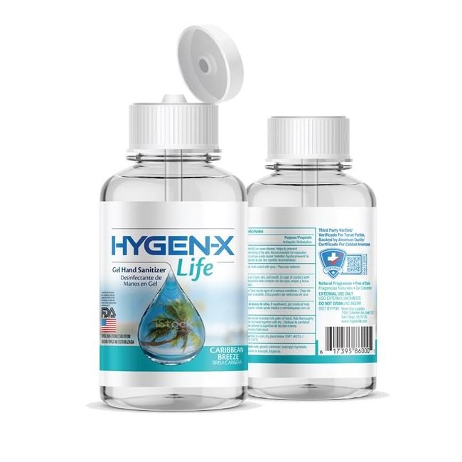 8 fl oz HYGEN-X Life Caribbean Breeze Gel Hand Santizer - Image 1