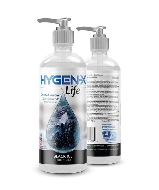 33.8 fl oz HYGEN-X Life Black Ice Gel Hand Santizer - Image 1