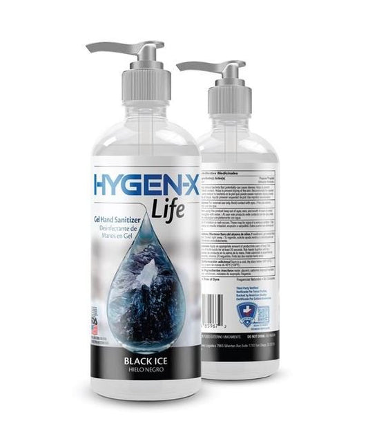 33.8 fl oz HYGEN-X Life Black Ice Gel Hand Santizer - Image 1