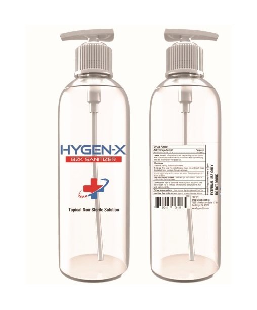 33.8 fl oz HYGEN-X BZK Topical Non-Sterile Solution Sanitizer - Image 2
