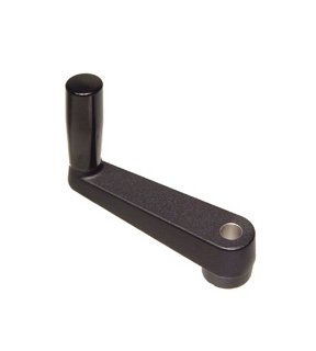 Aluminum Crank Handle with Revolving Handle - Metric, Black, 100mm - Image 1