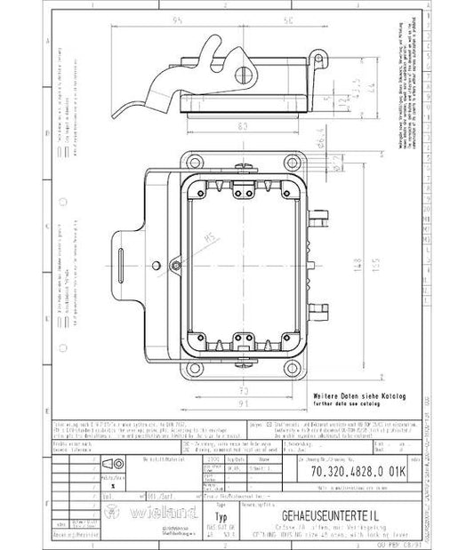 Wieland Industrial Connector Housing 32-Pole Bottom Base GK 48 50 A - Image 1