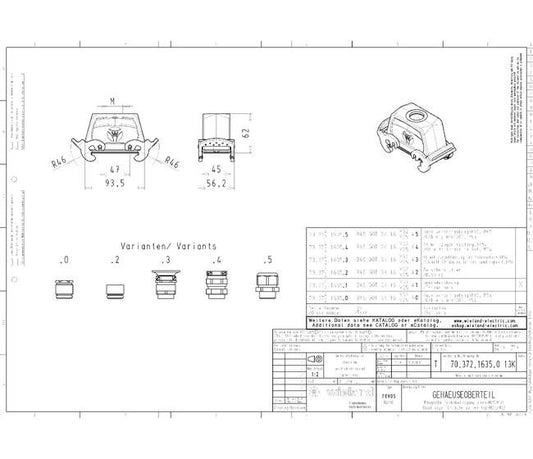 Wieland 16-Pole Aluminum Industrial Connector Housing with M25 Cable Gland - Image 1