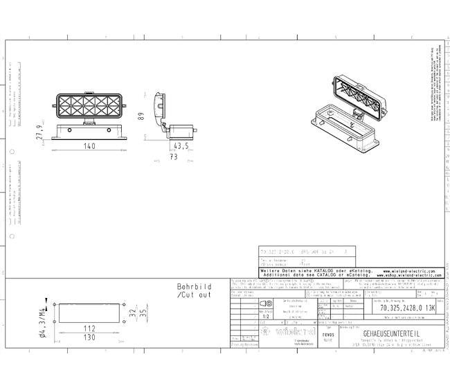 Wieland 24-Pole Heavy-Duty Industrial Connector Housing - Image 1