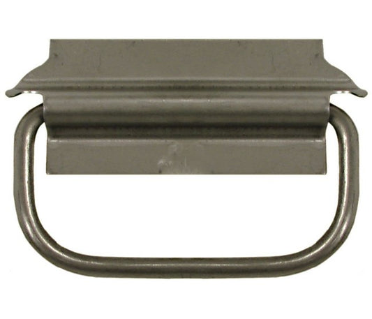 Stainless Steel Round Grip Weld-On Pull Handle with Mounting Plate - Image 1
