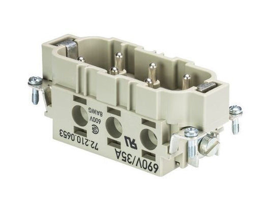 Wieland POW STS 6 Male Industrial Connector Insert - Image 1