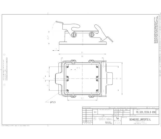 Wieland Bottom BAS GUT GA 32 50 A Multi-Pole Connector Housing - Image 1