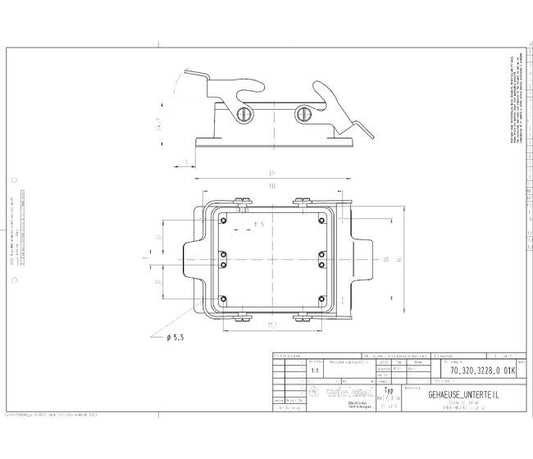 Wieland Bottom BAS GUT GA 32 50 A Multi-Pole Connector Housing - Image 1