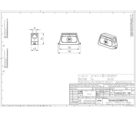 Wieland Industrial Connector Housing - 24-Pole Multipole Heavy-Duty - Image 1