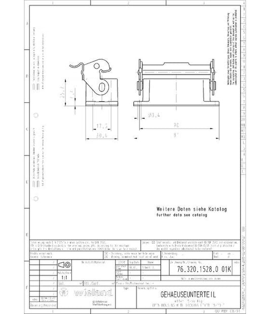 Wieland Industrial Connector Housing 15-Pole Heavy Duty Aluminum - Image 1