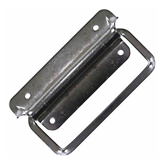 Rectangular Grip Pull Handles - Stainless Steel, Folding with Mounting Plate - Image 1