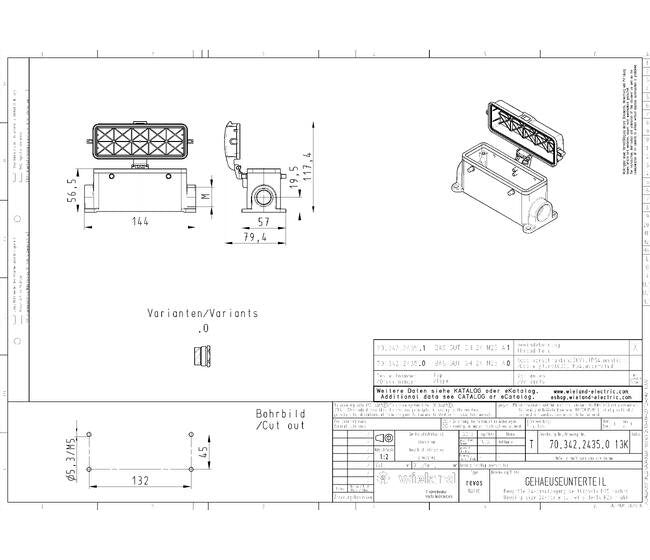 Wieland 24-Pole Heavy-Duty Industrial Connector Housing - Image 1