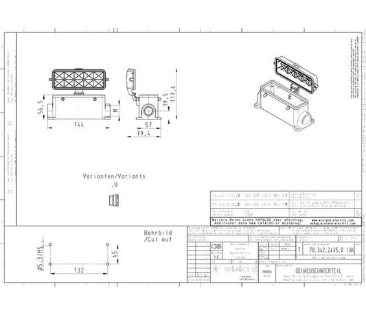 Wieland 24-Pole Heavy-Duty Industrial Connector Housing - Image 1