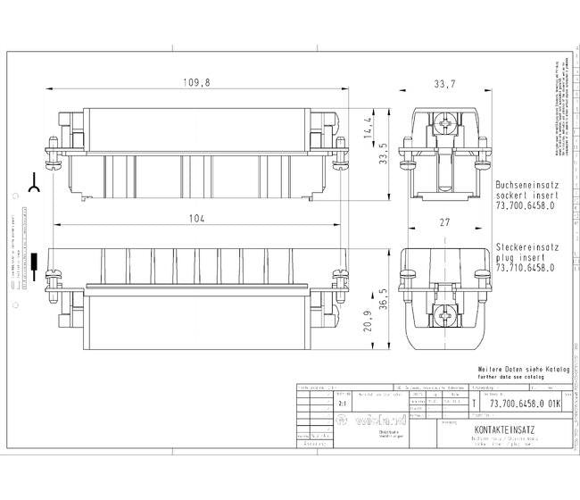 Wieland HD STC 64 25 Industrial Connector Insert - Image 2