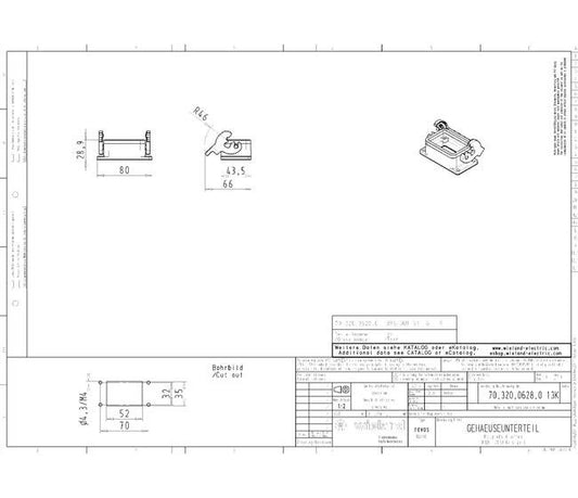 Wieland BOTTOM BAS GUT GK 6 A Heavy-Duty Industrial Connector Housing - Image 1