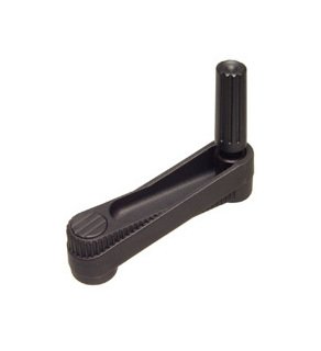 Industrial Plastic Cylindrical Crank Handle with Revolving Grip - Inch, Gray - Image 1