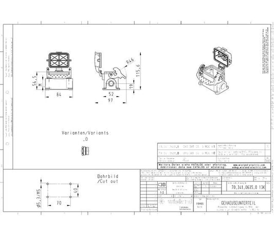 Wieland 6-Pole Heavy-Duty Industrial Connector Housing - Image 1