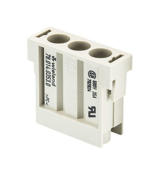 Wieland 3-Pole Crimp Pin Insert for Industrial Multipole Connectors - Image 1