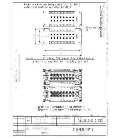 Wieland BAS STS 32 16A 500V Industrial Connector Insert - Image 2