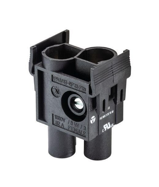 Wieland Female High Current Industrial Connector Insert 2-Pole 1000V/82A Screw Connection - Image 2