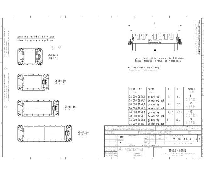 Wieland Modular Connector System Female Frame - 5 Modules - Image 3