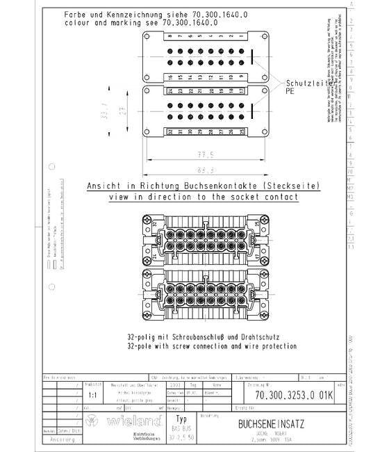 Wieland BAS BUS 32 2.5 50 Industrial Connector Insert - Image 2