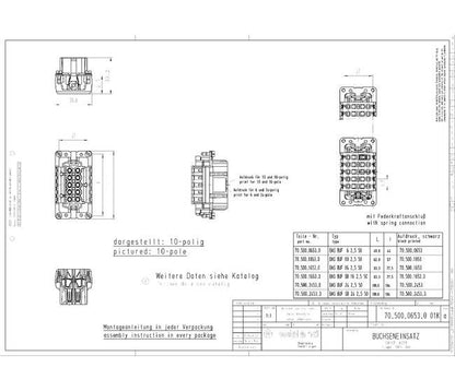Wieland BAS BUF 16 2,5 50 Industrial Connector Insert – Female Insert - Image 2