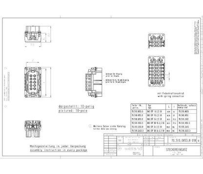 Wieland BAS STF 10 2.5 50 Industrial Connector Insert - Image 2