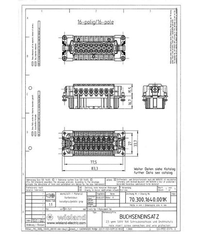 Wieland BAS BUS 16 2.5 50 Industrial Connector Insert - Image 2