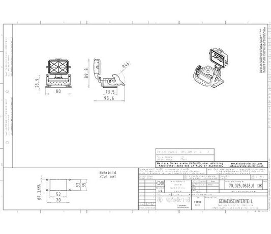 Wieland Industrial Connector Housing - 6-Pole Bottom Base - Image 1