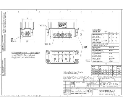 Wieland HD STS 10 2,5 25 AG Industrial Male Connector Insert - Image 2