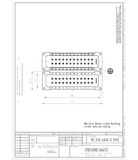 Wieland BAS STS 48 2.5 50 Industrial Connector Insert - Image 2