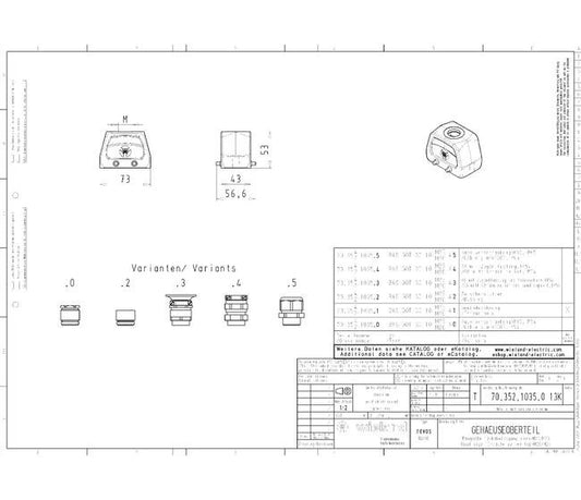 Wieland Multi-Pole Aluminum Connector Housing M20 with IP54 Protection - Image 1