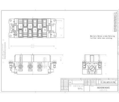 Wieland Revos POW BUS 6 6,0 69 AG Female Industrial Connector Insert - Image 2