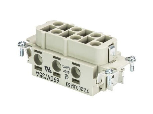 Wieland Revos POW BUS 6 6,0 69 AG Female Industrial Connector Insert - Image 1