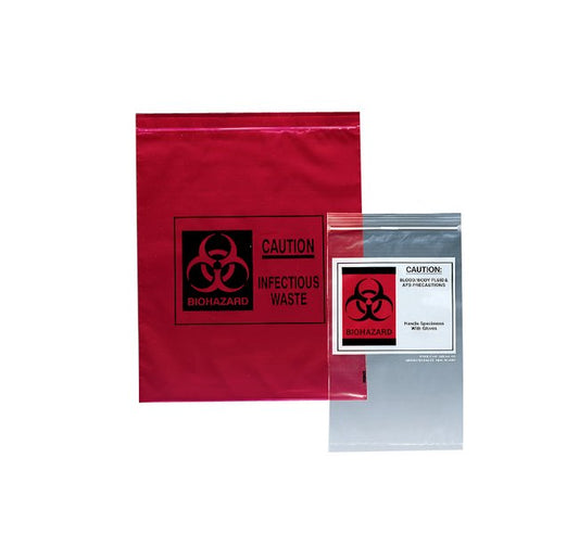 10-Inch Biohazard Transport Polyethylene Bag - Image 1