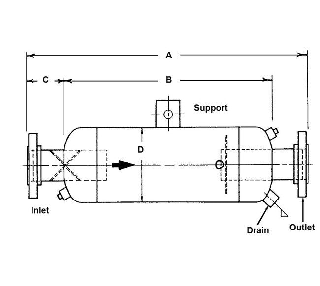 2.5 Inch (in) Inlet (I) Straight Thru Inline Entrainment Separator - Image 2