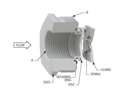2" 316 SS Basic-Check Threaded In-Line Check Valve, EPDM - Image 2
