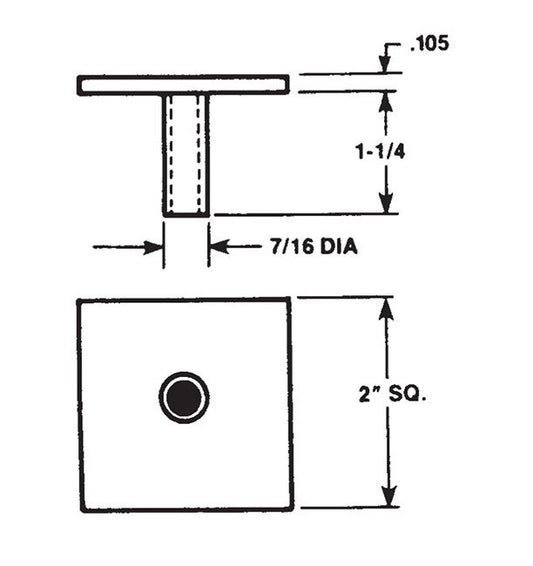 2" Square Drive Plate Insulation Fastener - Image 1