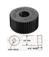 High Speed Steel Right Hand Diagonal Knurl - 1/2" Diameter, 96 Pitch