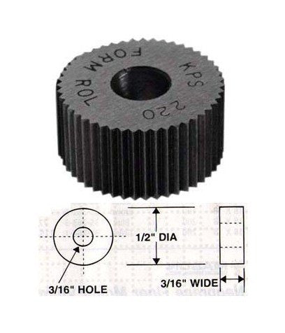 Left Hand Diagonal Tool Circular Pitch Knurl, 1/2" Diameter, EP Series, HSS - Image 1