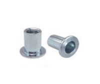 Ornit K-Series 0.625in Flat Head Rivet Nut, 1/4-20 Thread, Zinc Plated