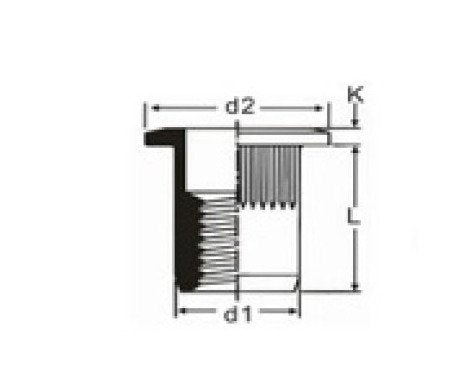 Ornit K-Series 5/16-24 Flat Head Rivet Nut - Image 2