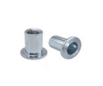 Zinc Plated Flat Head Rivet Nut - 0.938in L, 3/8-16 Thread Size - Image 1