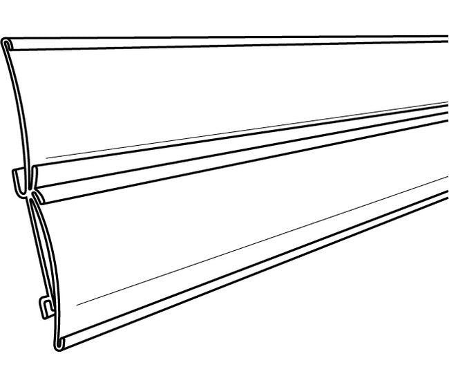 Clear PVC Double Curved Shelf Channel for Data Tickets, 47.625 inches - Image 2