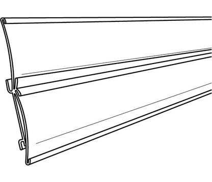 Clear PVC Double Curved Shelf Channel for Data Tickets, 47.625 inches - Image 2