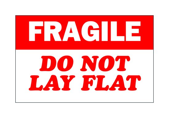 Fragile Shipping Label 3 x 5 in - High-Visibility Handle with Care Sticker - Image 1