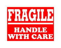 Fragile Shipping Label 3x4 - Red/White - 500/Roll